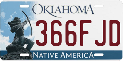 OK license plate 366FJD