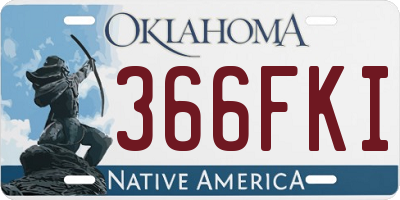 OK license plate 366FKI