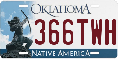 OK license plate 366TWH