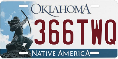 OK license plate 366TWQ