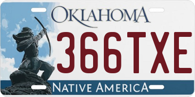 OK license plate 366TXE