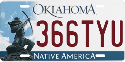 OK license plate 366TYU