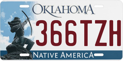 OK license plate 366TZH