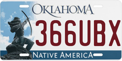 OK license plate 366UBX