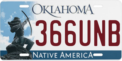 OK license plate 366UNB