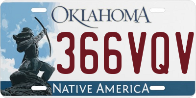OK license plate 366VQV