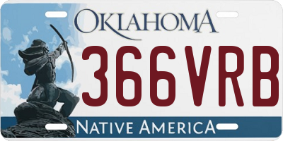 OK license plate 366VRB
