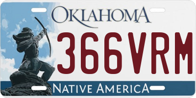 OK license plate 366VRM
