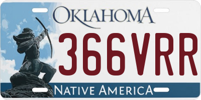OK license plate 366VRR