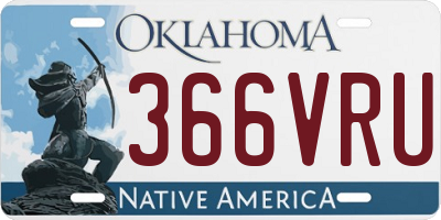 OK license plate 366VRU