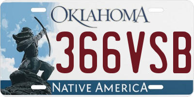 OK license plate 366VSB