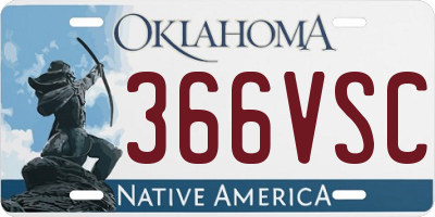 OK license plate 366VSC