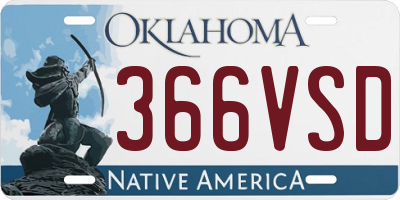 OK license plate 366VSD