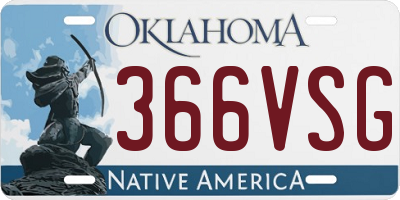 OK license plate 366VSG