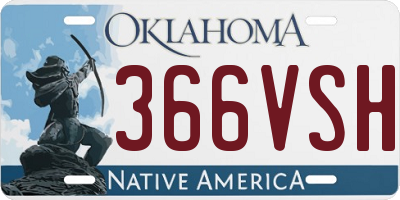 OK license plate 366VSH