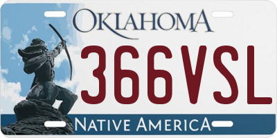 OK license plate 366VSL