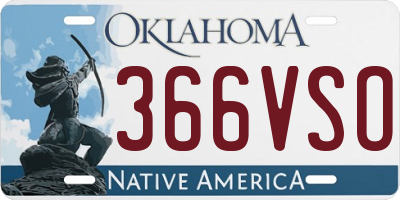 OK license plate 366VSO