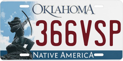 OK license plate 366VSP