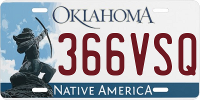 OK license plate 366VSQ