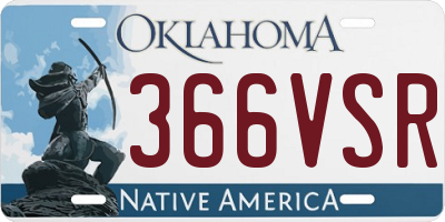 OK license plate 366VSR