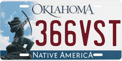 OK license plate 366VST