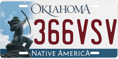OK license plate 366VSV