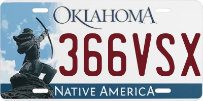 OK license plate 366VSX