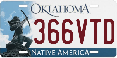 OK license plate 366VTD