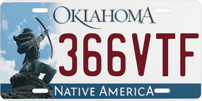 OK license plate 366VTF
