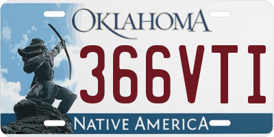 OK license plate 366VTI