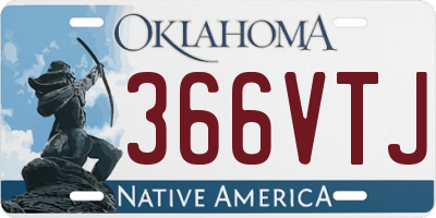 OK license plate 366VTJ