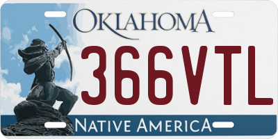 OK license plate 366VTL