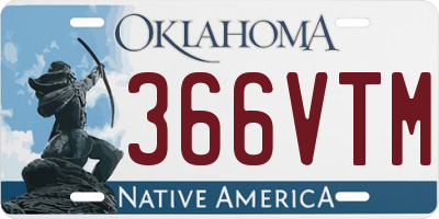 OK license plate 366VTM