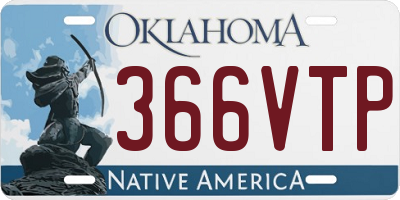 OK license plate 366VTP