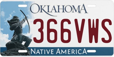 OK license plate 366VWS