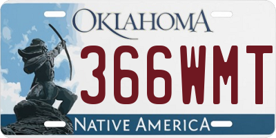 OK license plate 366WMT