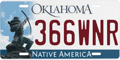 OK license plate 366WNR