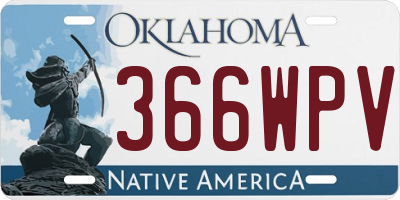 OK license plate 366WPV