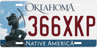 OK license plate 366XKP