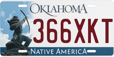 OK license plate 366XKT