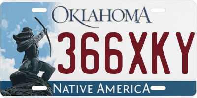 OK license plate 366XKY