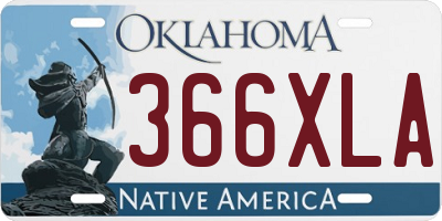 OK license plate 366XLA