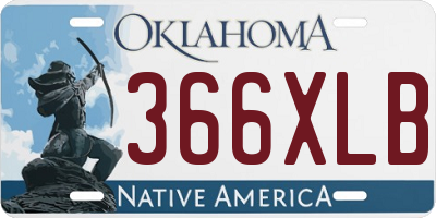 OK license plate 366XLB