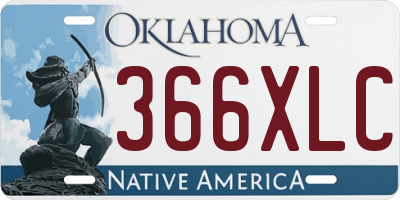 OK license plate 366XLC
