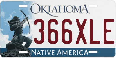 OK license plate 366XLE