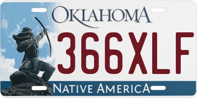 OK license plate 366XLF