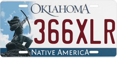 OK license plate 366XLR