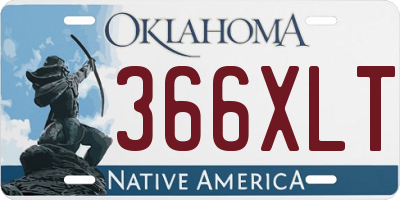 OK license plate 366XLT