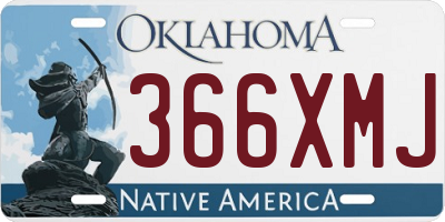 OK license plate 366XMJ