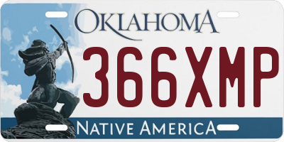 OK license plate 366XMP